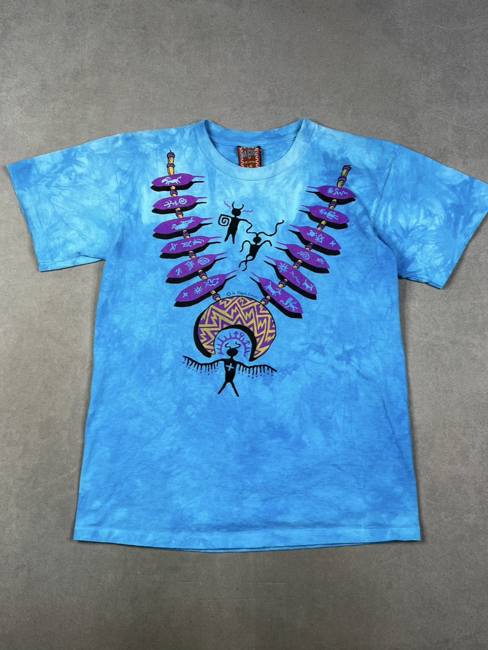 DaGore Tie-Dye Graphic Tee in Blue Large